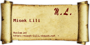 Misek Lili névjegykártya